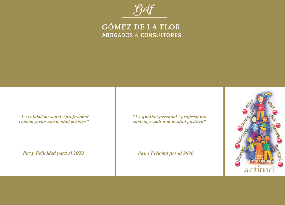 Desde Gómez de la Flor os deseamos una feliz Navidad y feliz 2020