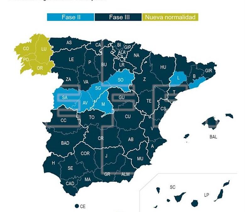 El BOE publica la extensión de la fase 3 a la mayor parte del país el lunes