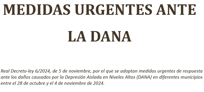 WEBINAR MEDIDAS URGENTES ANTE LA DANA